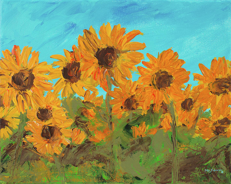 Sunflower painting Painting by Ken Figurski