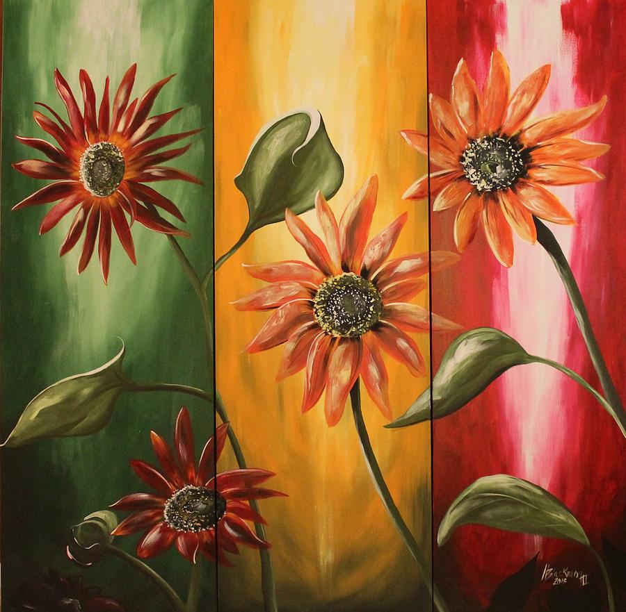 Sunflower Parade Painting by Henry Blackmon