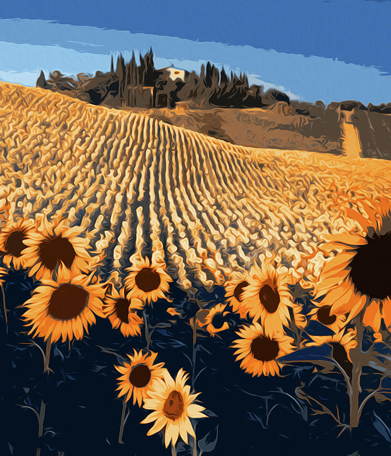 Sunflower Paradise Painting by AM FineArtPrints