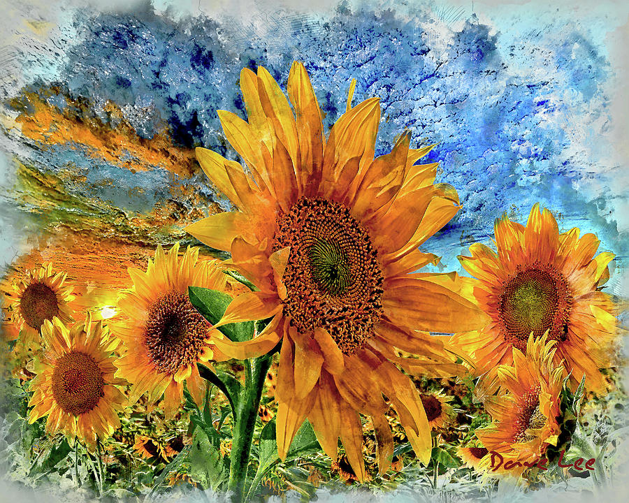 Sunflower Party Mixed Media by Dave Lee