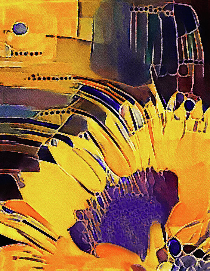 Sunflower POP Mixed Media by Susan Maxwell Schmidt