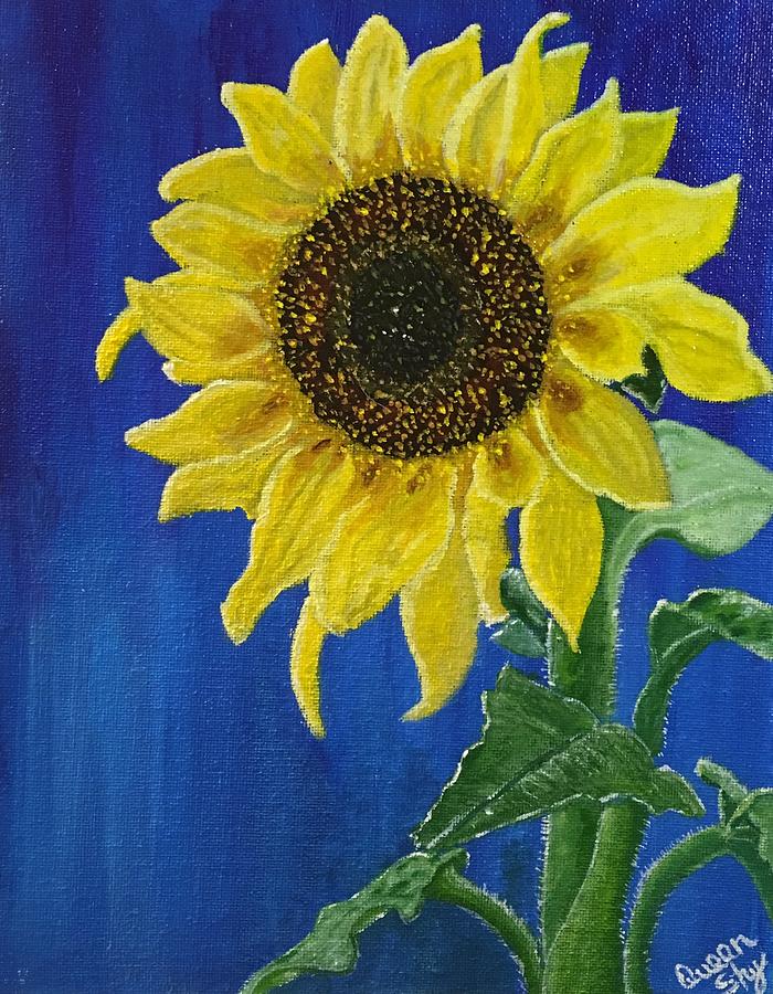 Sunflower Painting by Queen Gardner