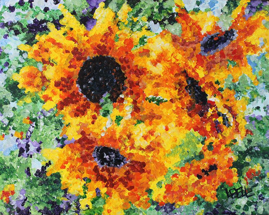 Sunflower Rainbow Painting by Leonie Bell