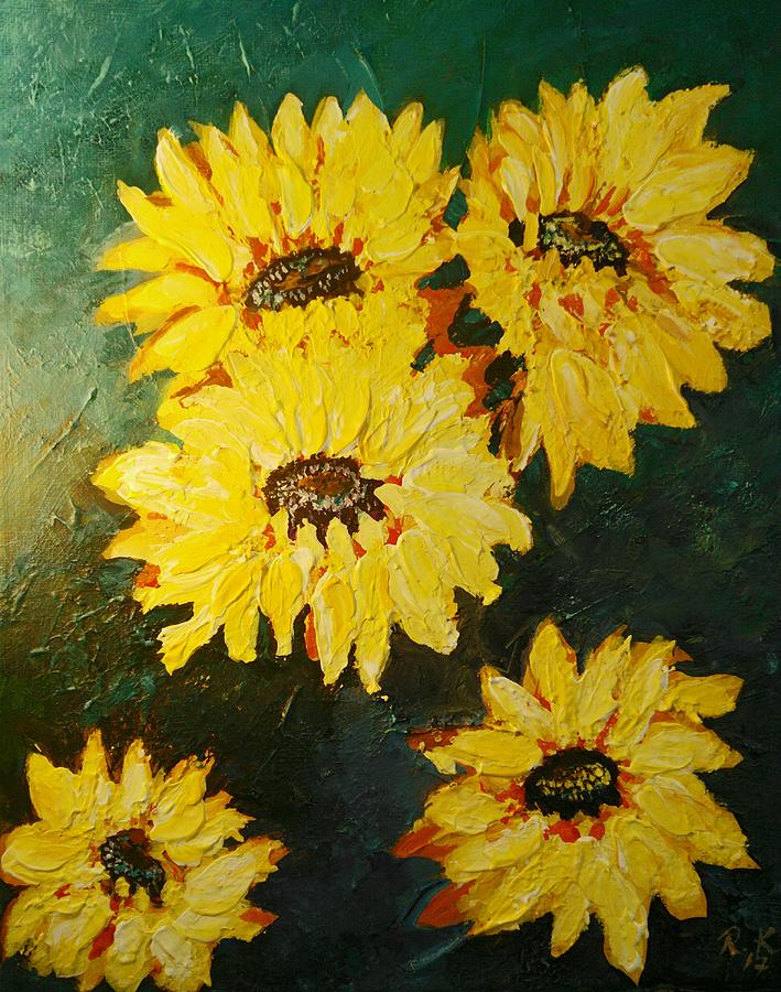 Sunflower Painting by Ray Khalife