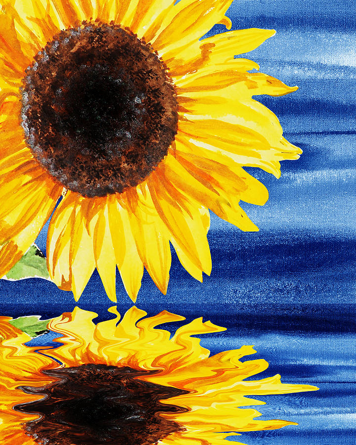 Sunflower Reflection by Irina Sztukowski Painting by Irina Sztukowski