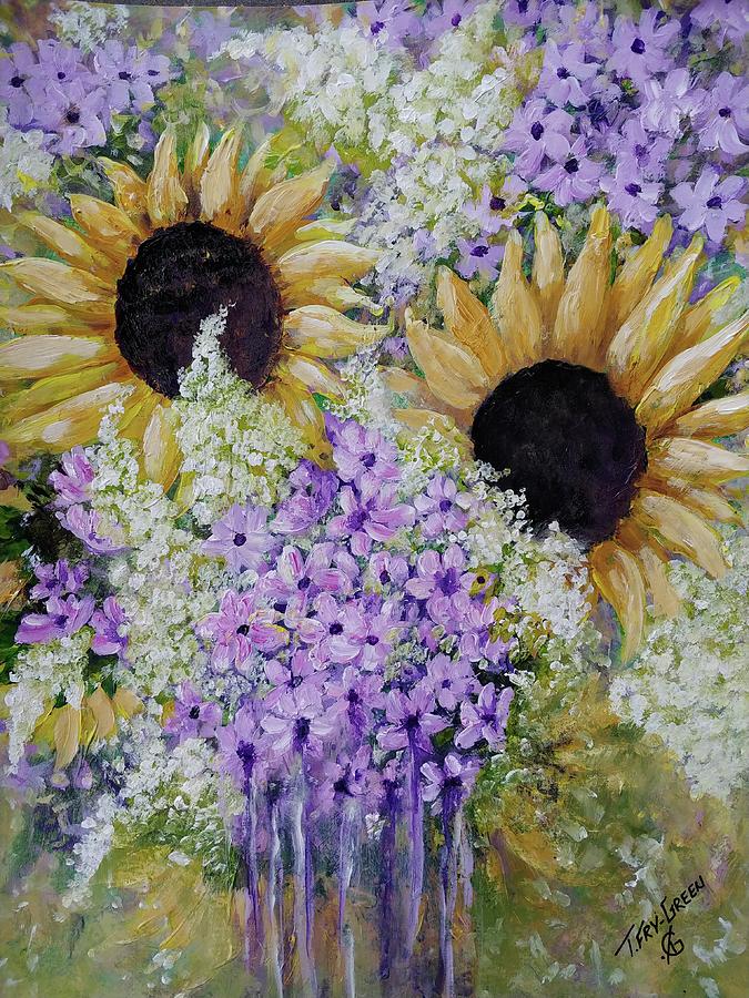 Sunflower Seeds Are Best In The Summer Painting by Teresa Fry