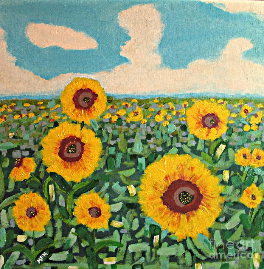 Sunflower Serendipity Painting by Mary Mirabal