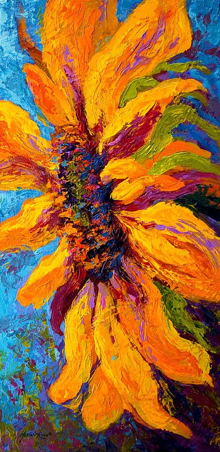 Nature Painting - Sunflower Solo II by Marion Rose