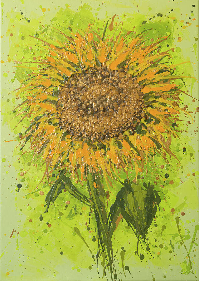 Sunflower Splatter Painting