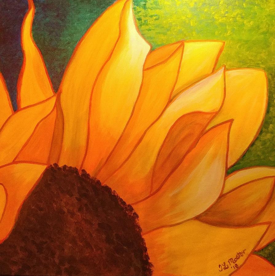 Sunflower Painting by Tina Mostov