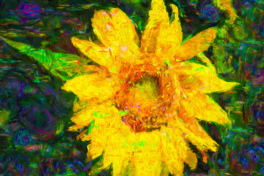 Sunflower van Gogh Photograph by Anna Louise