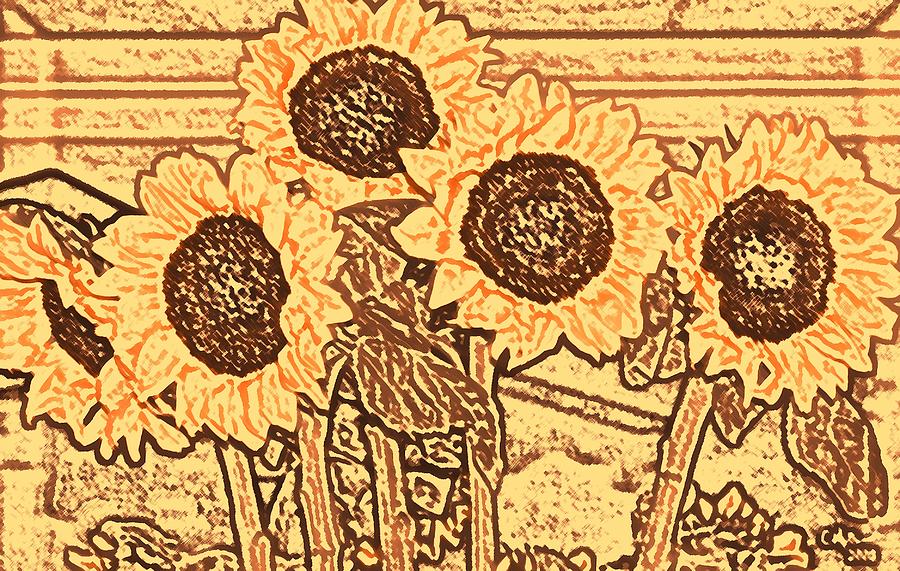 Sunflowers 2 2008 Digital Art by Christine McCole