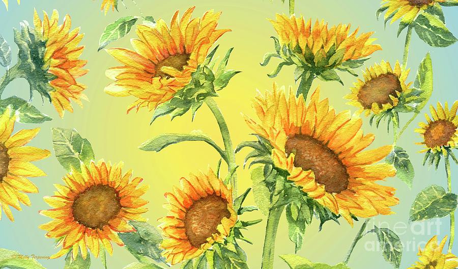 Sunflowers 2 Mixed Media by Melly Terpening