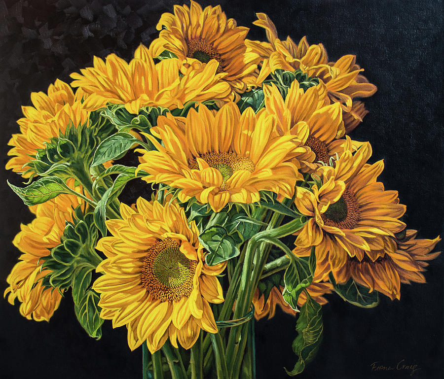 Flower Painting - Sunflowers 3 by Fiona Craig