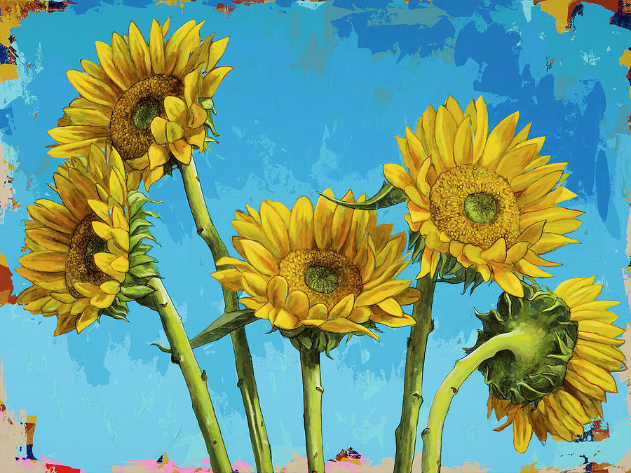 Sunflowers #5 Painting by David Palmer