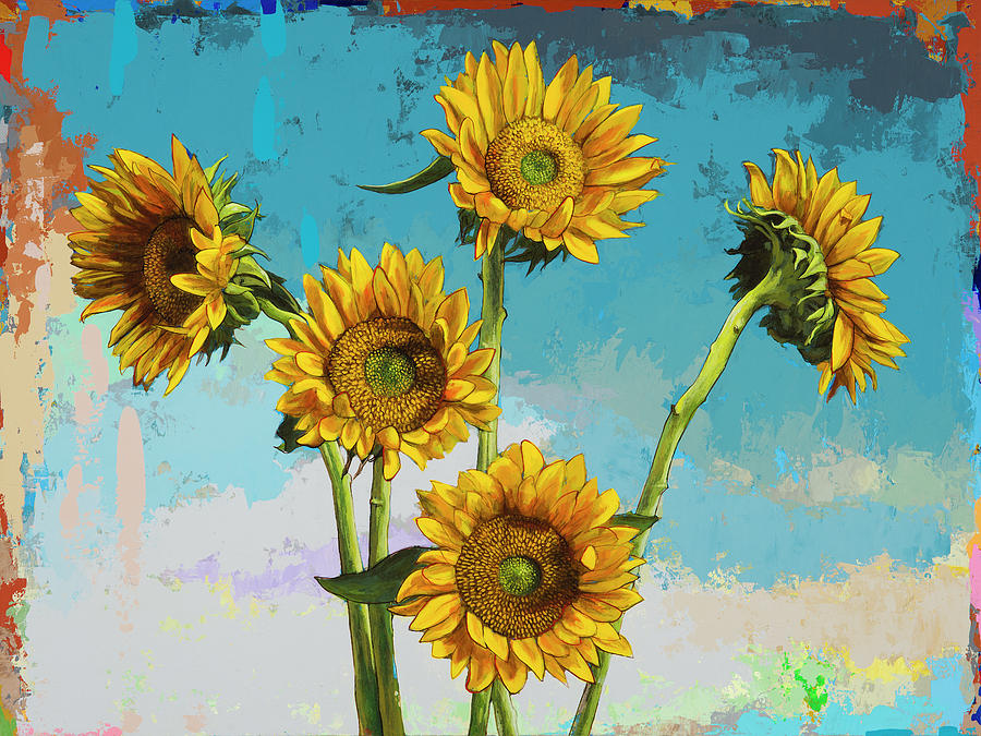 Sunflower Painting - Sunflowers #6 by David Palmer