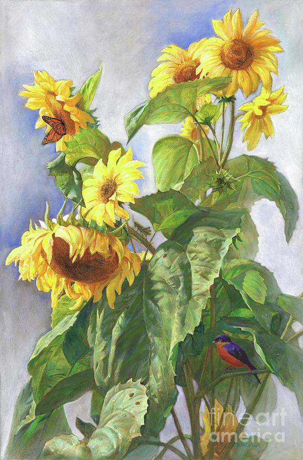 Sunflowers After the Rain Painting by Svitozar Nenyuk