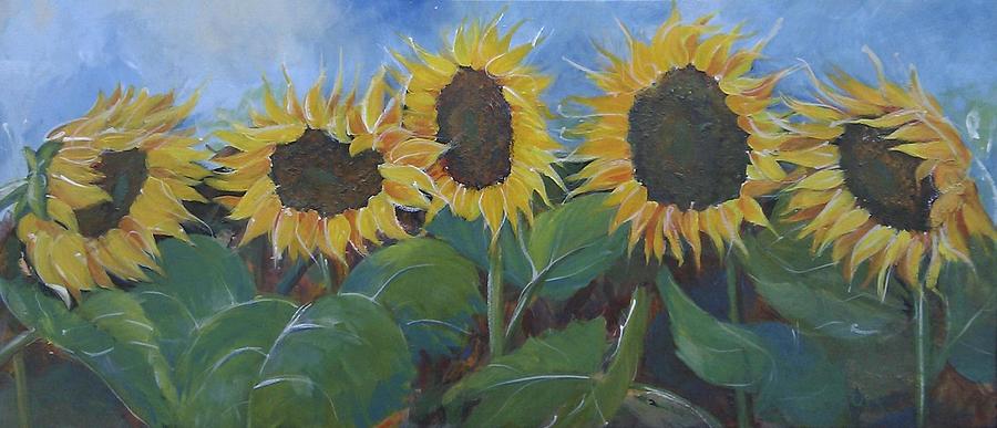 Sunflowers Painting by Almeta Lennon