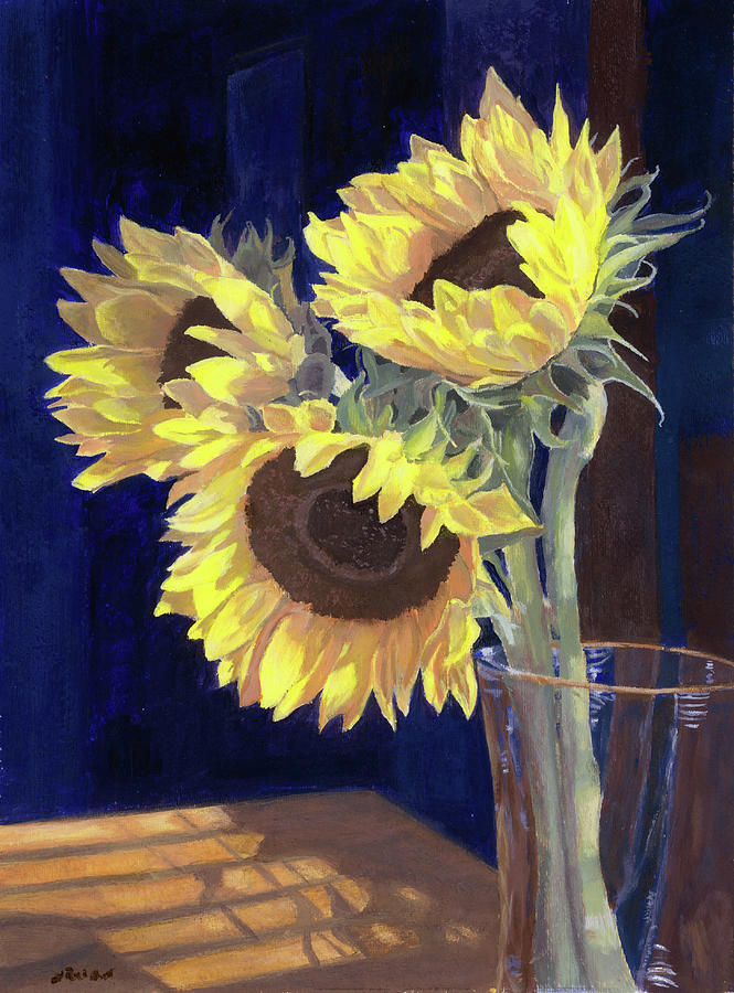 Sunflowers and Light Painting by Lynne Reichhart