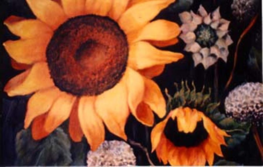 Sunflowers and more sunflowers Painting by Jordana Sands