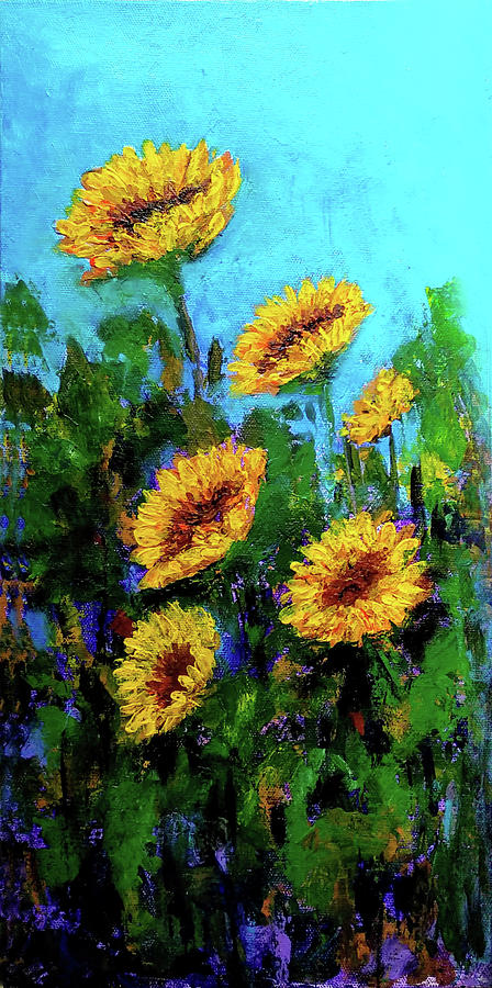 Sunflowers Painting by Asha Sudhaker Shenoy