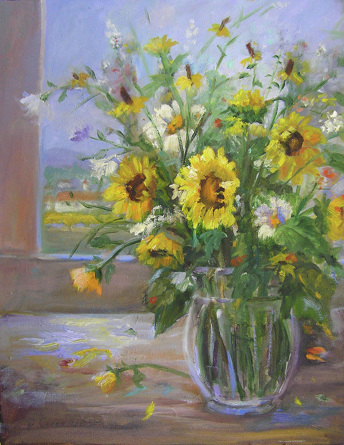 Sunflowers Painting by Barbara Couse Wilson