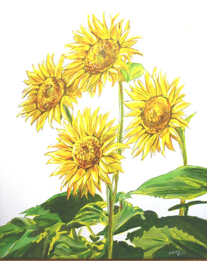 Sunflowers Painting by Bryan Bustard