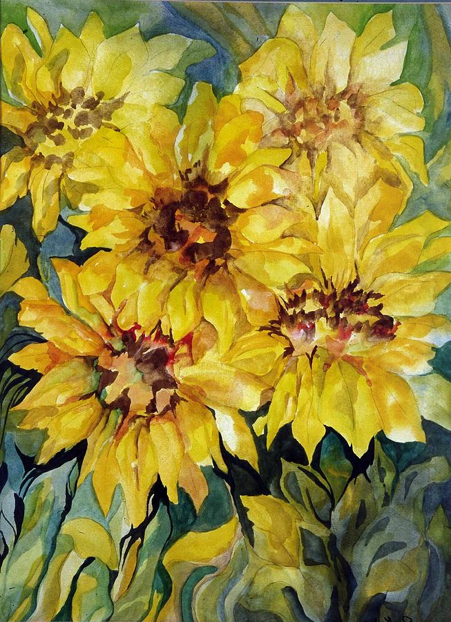 Sunflowers Painting by Carolyn LeGrand