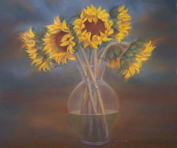 Sunflower Still Life Painting - Sunflowers by Diane Caudle Sunflower Still Life Painting - Sunflowers by Diane Caudle