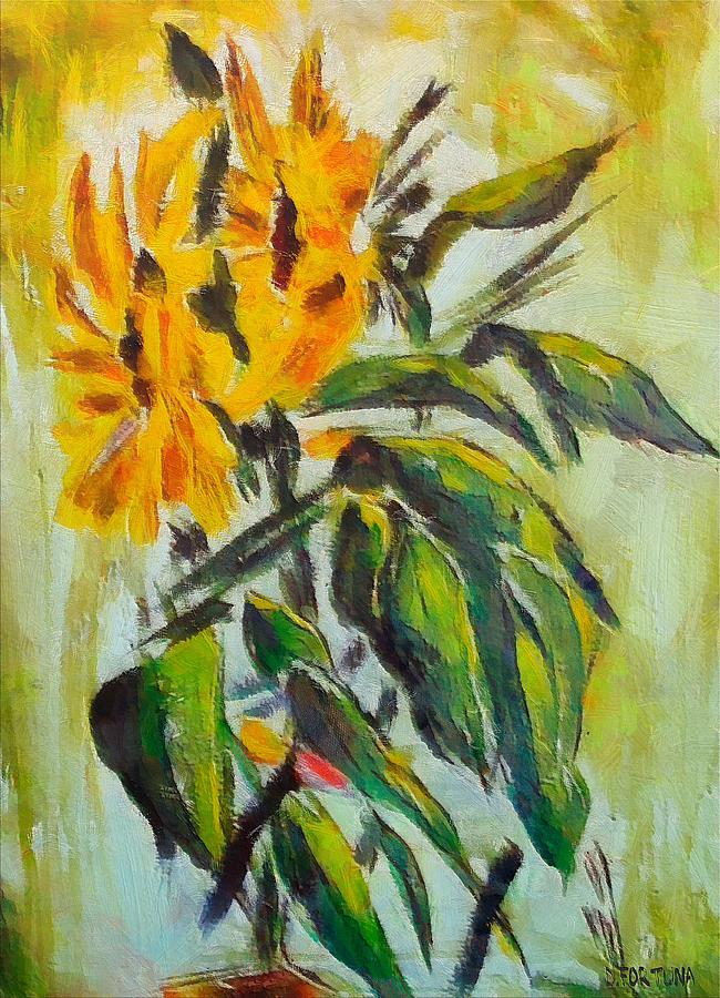 Still Life Painting - Sunflowers by Dragica  Micki Fortuna