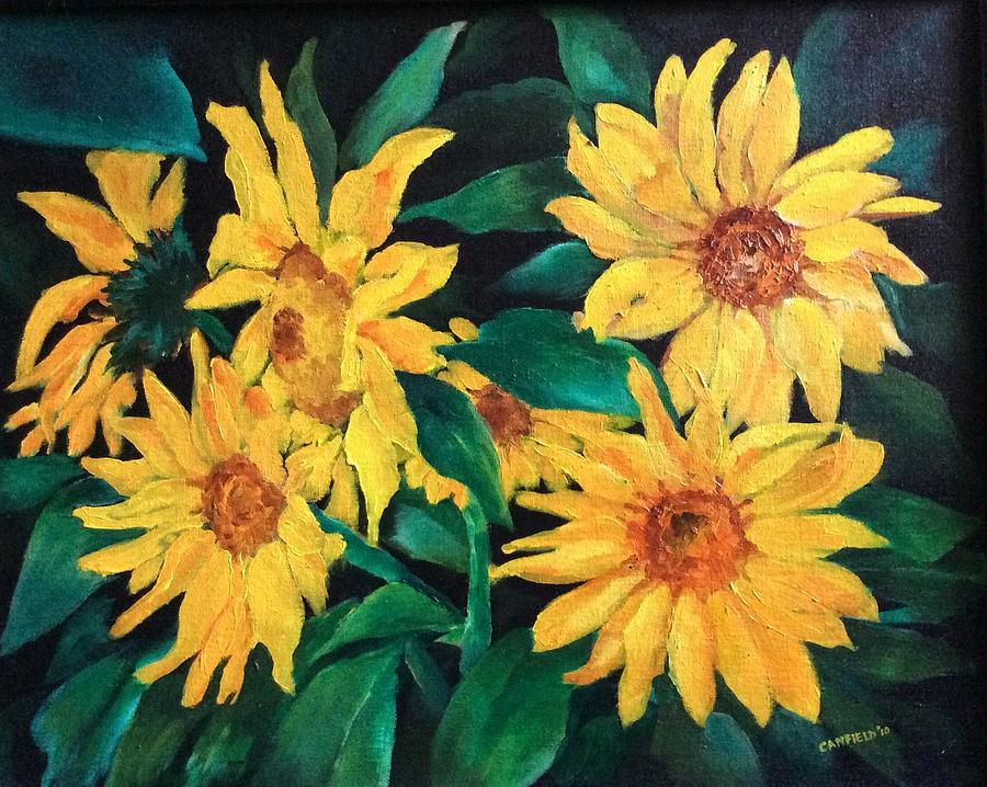 Sunflowers Painting by Ellen Canfield