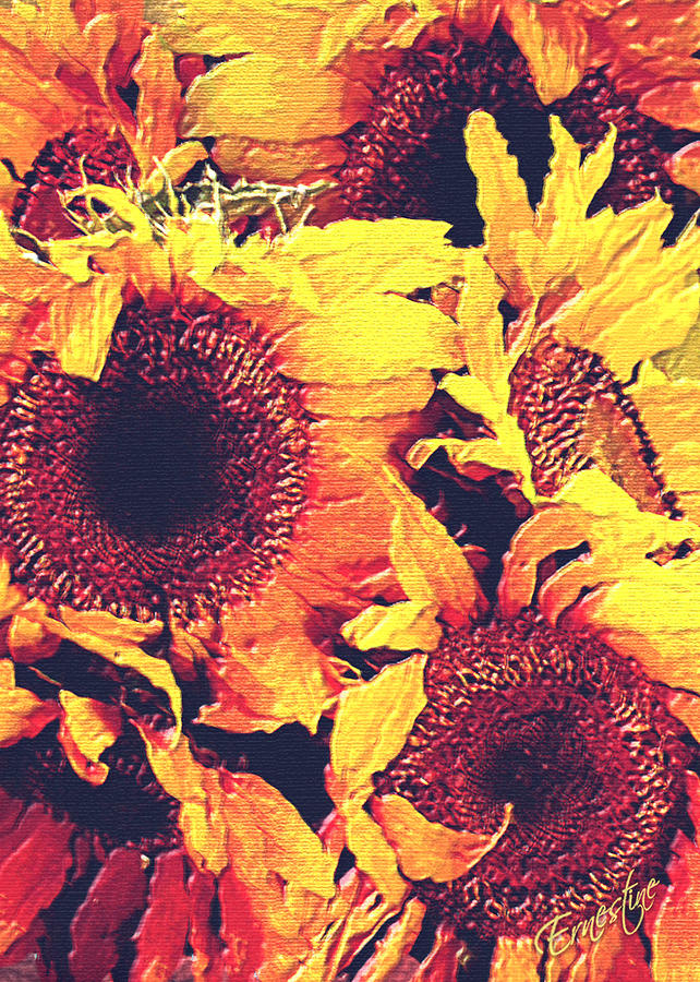 Summer Painting - Sunflowers by ErnestineGrindal SaraClarke
