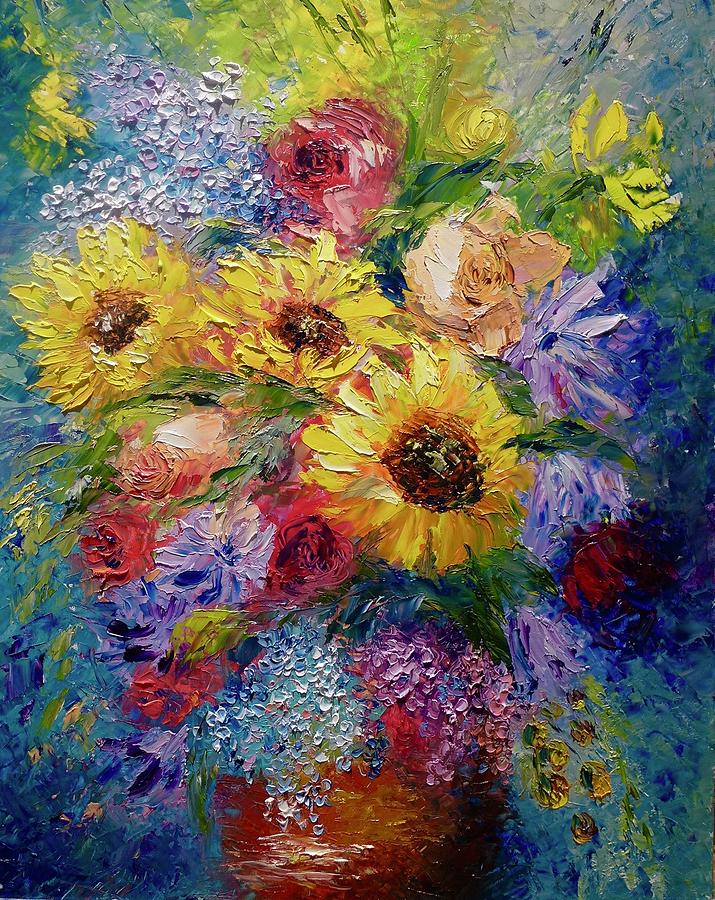 Rose Painting - Sunflowers Etc. by Marina Wirtz