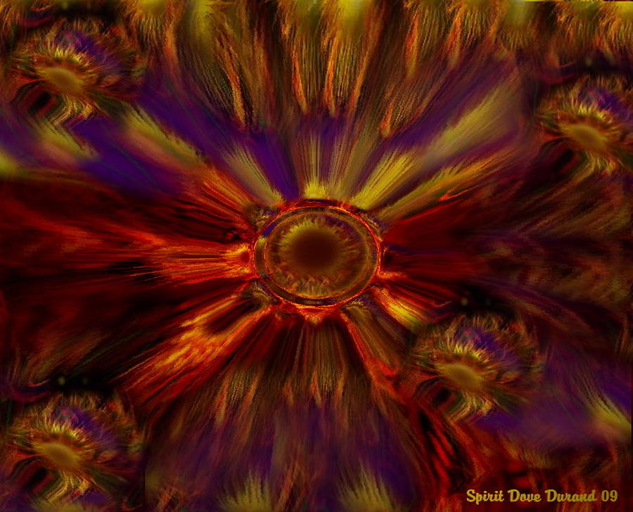 Sunflowers Expressive Digital Art by Spirit Dove Durand