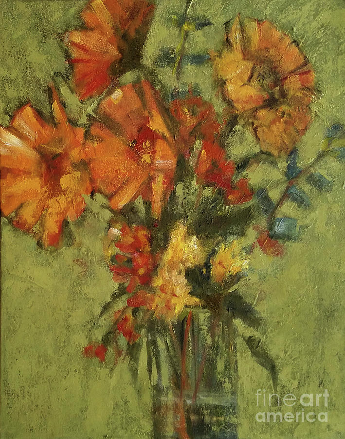 Sunflowers for Sunday Painting by Mary Hubley