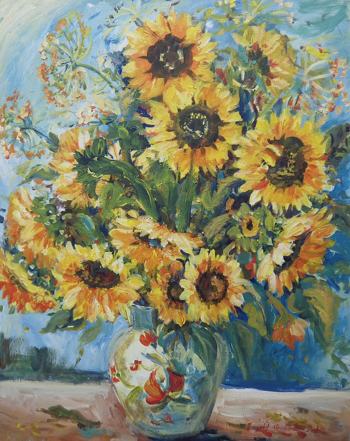 Sunflowers Galore Painting by Ingrid Dohm