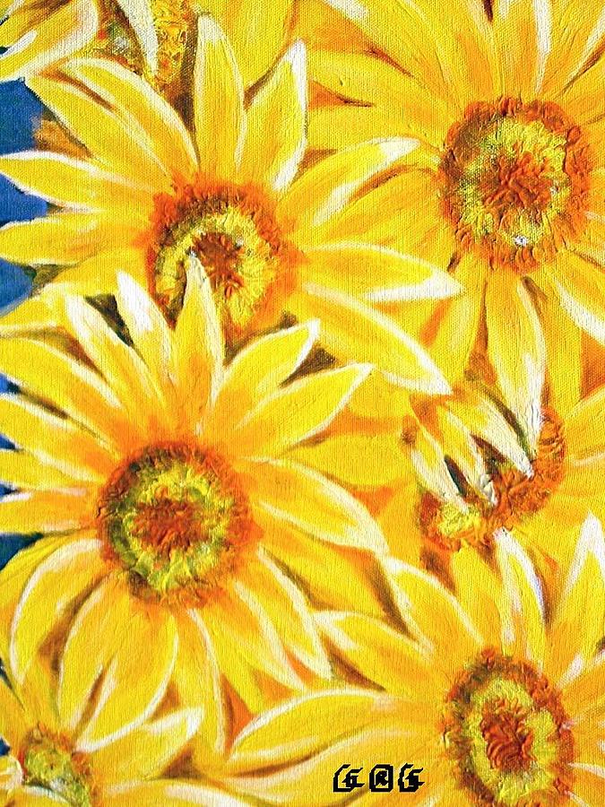 Flower Painting - Sunflowers by George I Perez
