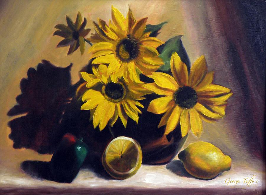 Sunflowers Painting by George Tuffy