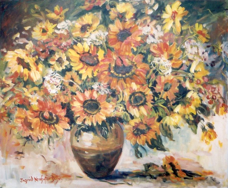 Sunflowers III Painting by Ingrid Dohm