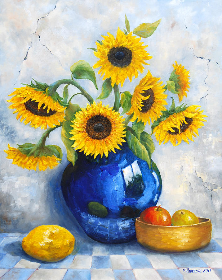 sunflower pottery painting