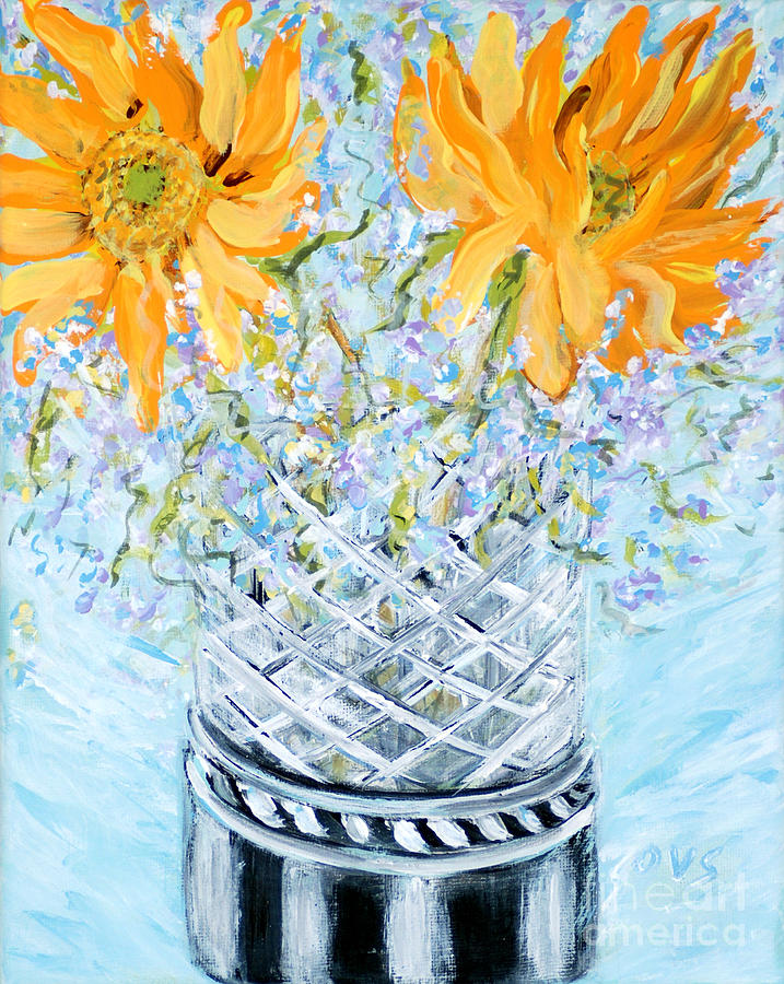 Sunflowers in a Vase. Painting Painting by Oksana Semenchenko