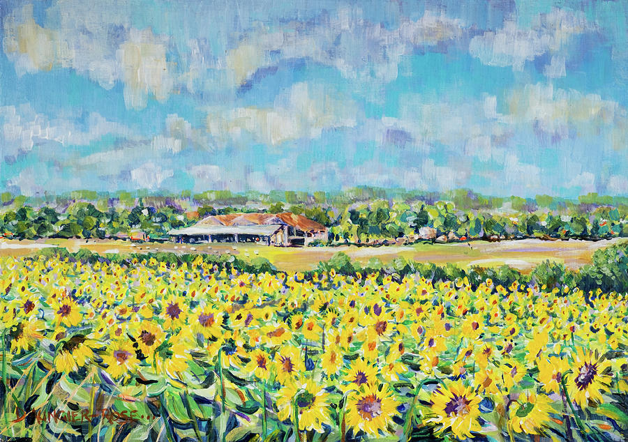 Sunflowers In Gascony Painting by Seeables Visual Arts
