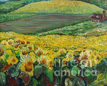 Sunflowers In Provence Painting by Nadine Rippelmeyer