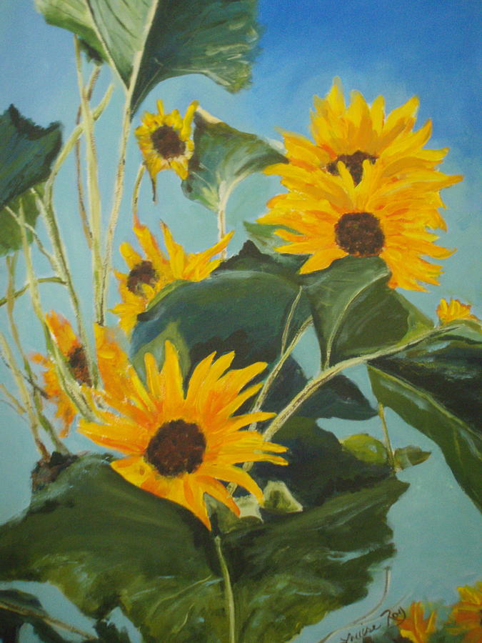 Sunflowers in Their Glory Painting by Louise Roy | Fine Art America