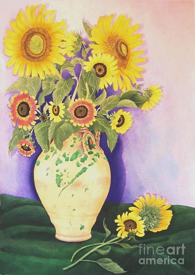 Sunflowers Painting by Janet Summers-Tembeli