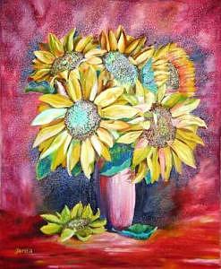 Sunflowers Painting - Sunflowers by Jenia Tyshchenko