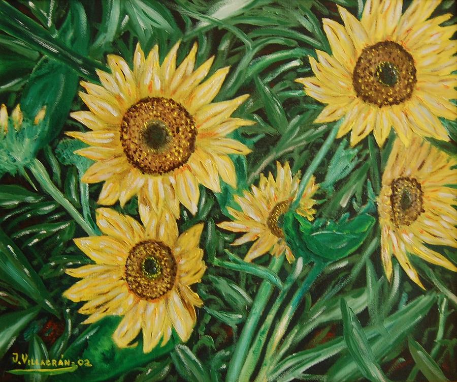 Flower Painting - Sunflowers by Jose Luis Villagran Ortiz