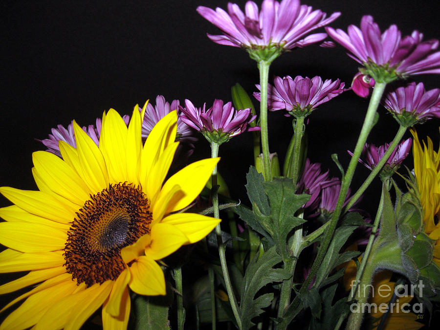 Sunflower Painting - Sunflowers. Joyful Bouquet by Oksana Semenchenko