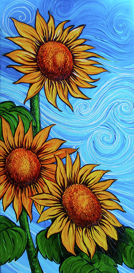 Sunflowers Painting by Juan Alcantara