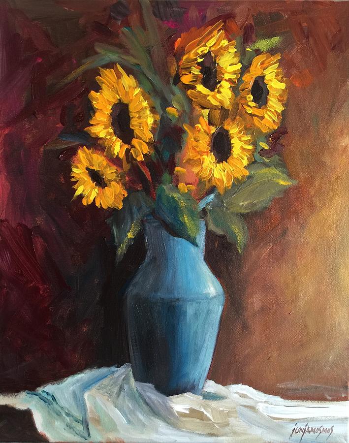 Sunflowers Painting by Jun Jamosmos - Fine Art America